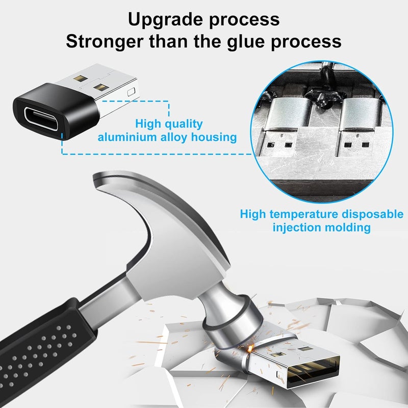 BaseNew Store USBC to USB Adapter 8 Pack,USB to USB C Adapter,USB-A Type-C Male Female OTG Adaptor,USBA USBC Adapter Set for iPhone 17 16 15,MacBook Pro,iPad,Samsung Galaxy,iMac,Grey - Image 5